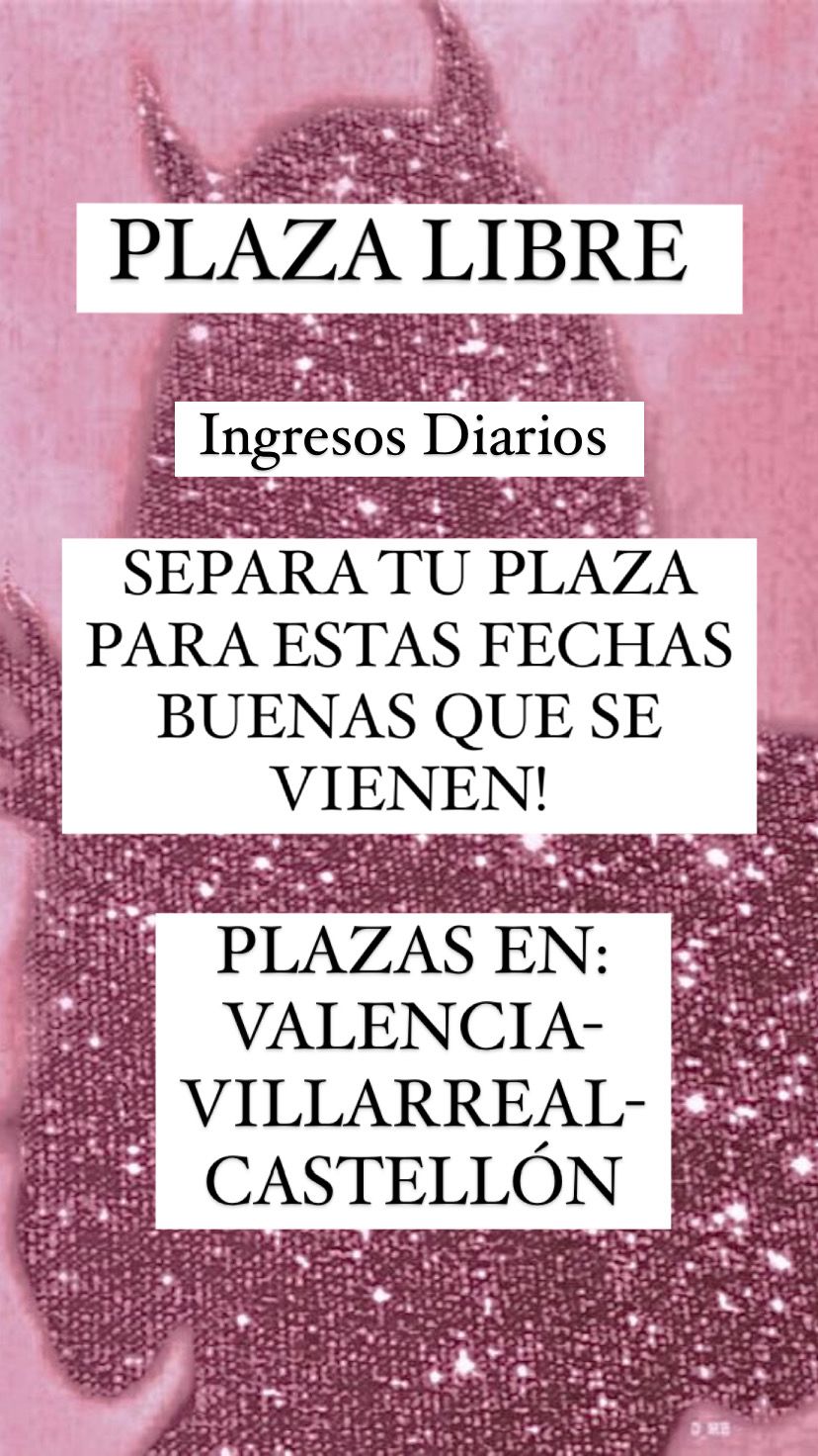 PLAZAS DISPONIBLES YA¡